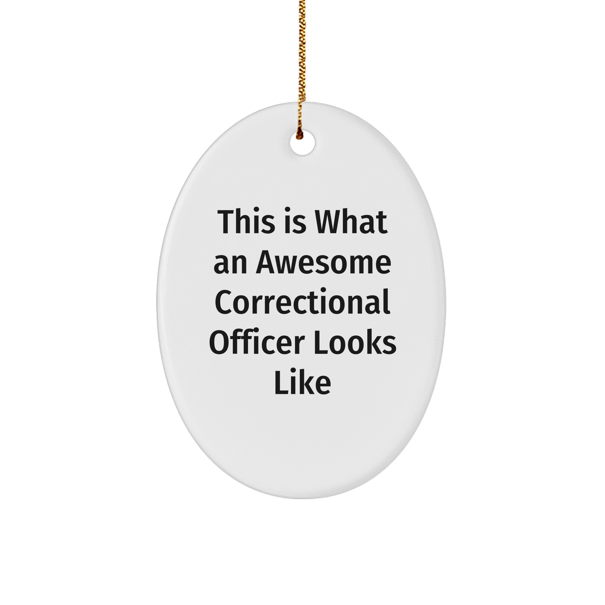 Funny Correctional Officer Gifts, Oval Ornament, 'This Is What An Awesome Correctional Officer Looks Like', Christmas Unique Gifts from Friends to Men - Image 1