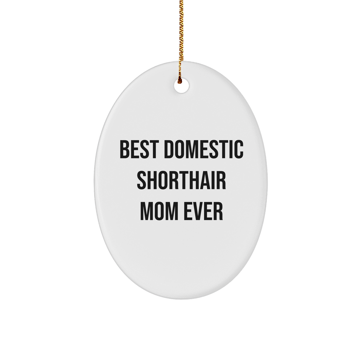 Domestic Shorthair Cat Gifts, Funny Quote Oval Ornament, Gifts from Family, for Best Domestic Shorthair Mom Ever at Christmas Unique Gifts - Image 1