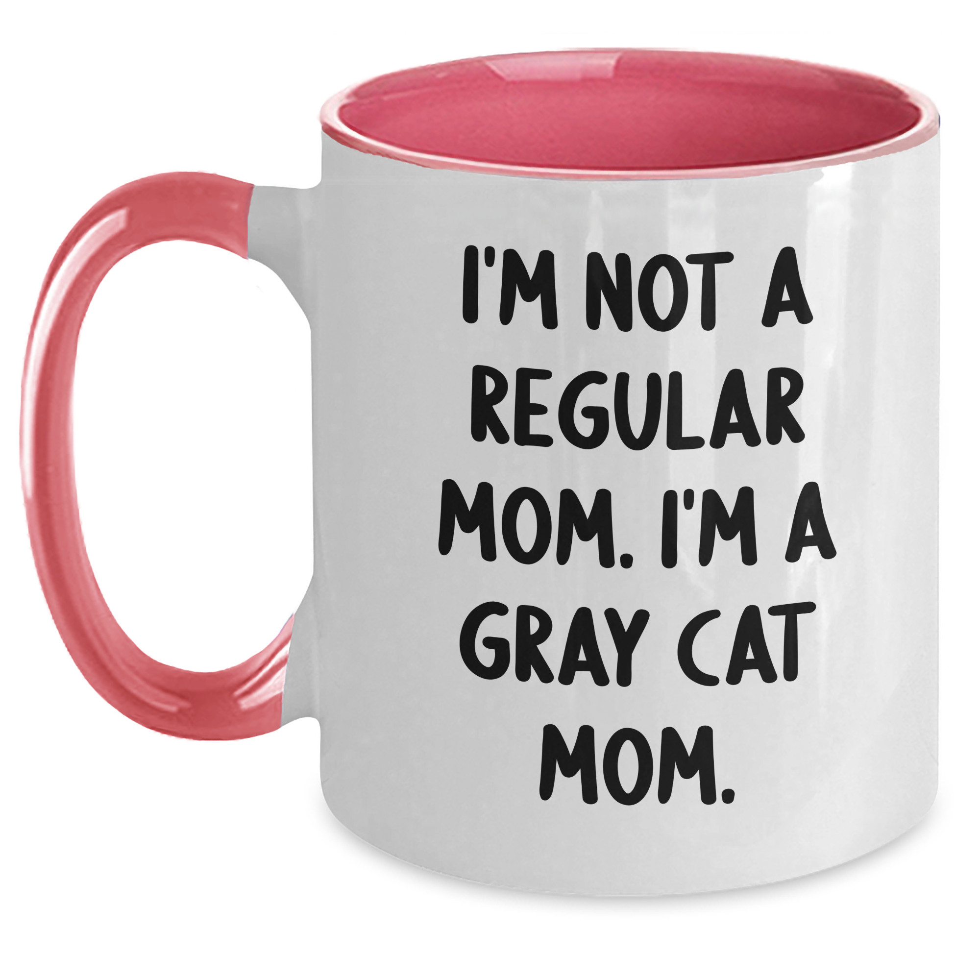 Funny Gray Cat Mom Gifts for Friends Graduation Unique Two Tone Coffee Mugs Gifts from Family - Main