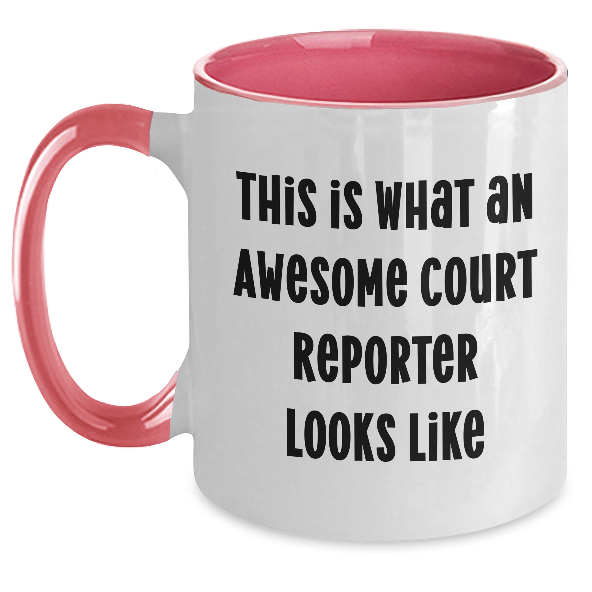 Funny Court Reporter Gifts, 'This Is What An Awesome Court Reporter Looks Like' Two Tone Coffee Mug, Gifts from Friends to Court Reporter, Unique Father's Day Unique Gifts - Main
