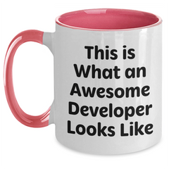 Developer Gifts, Funny Two Tone Coffee Mugs, This Is What An Awesome Developer Looks Like, Gifts from Family, Gifts for Developer - Unique, Funny, and Inspirational - Main