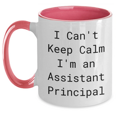 Funny Assistant Principal Gifts from Friends, Coworkers, or Family - I Can't Keep Calm I'm An Assistant Principal Two Tone Coffee Mug for Assistant Principal Graduation Unique Gifts - Main