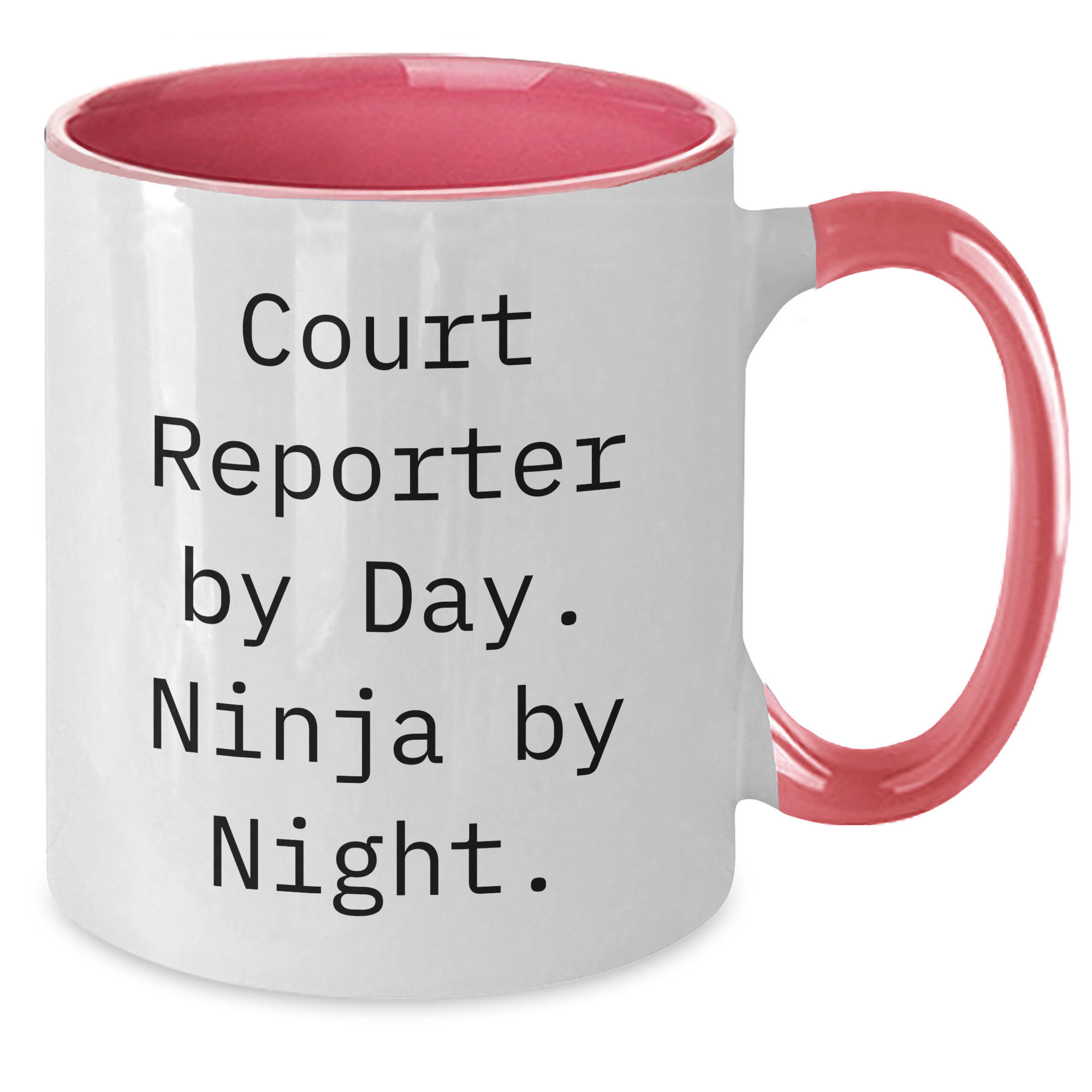 Court Reporter By Day. Ninja By Night. Funny Two Tone Coffee Mug Gifts from Men to Court Reporters for Father's Day - Additional