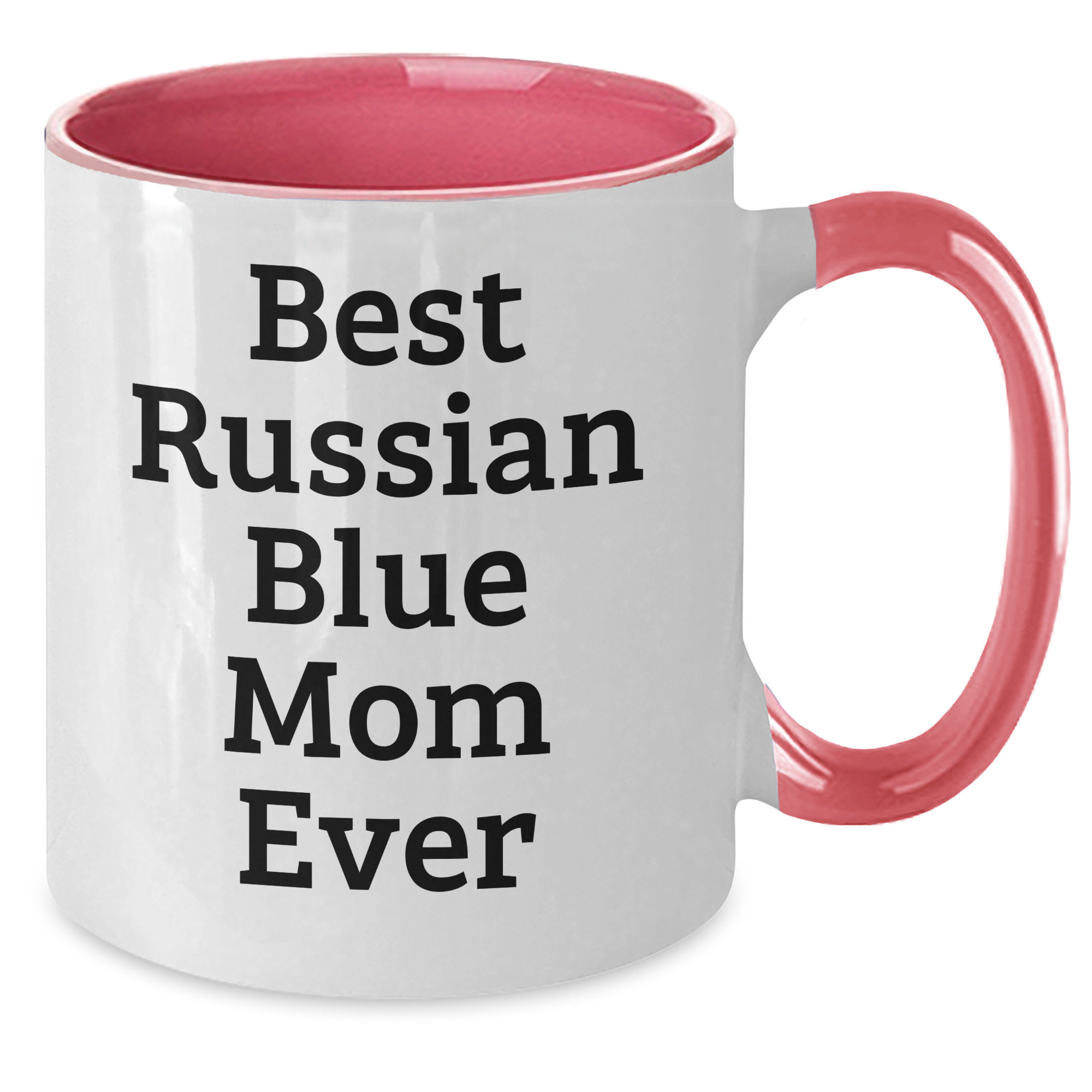 Funny Russian Blue Cat Mom Gifts from Dad to His Little Russian Blue Cat on Father's Day, Two-Tone Coffee Mug with Cute Quote - Additional