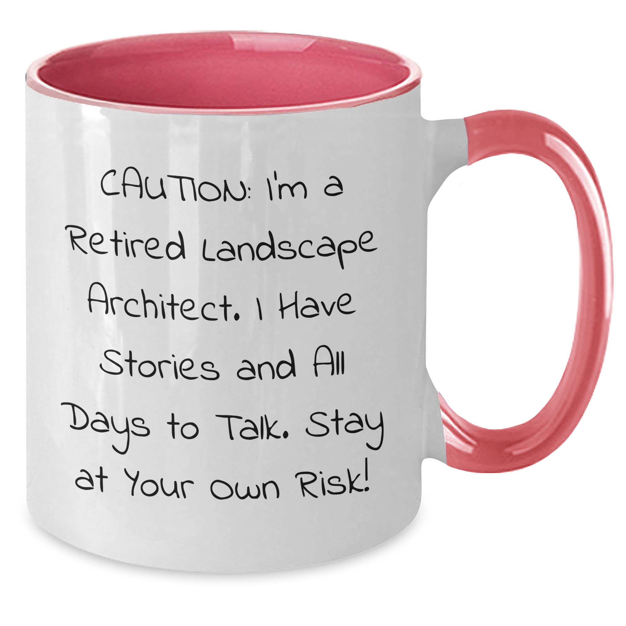 Funny Landscape Architect Gifts, 'Caution: I'm A Retired Landscape Architect...' Two Tone Coffee Mug for Graduation, Gifts from Family or Friends, 11oz Ceramic Mug - Additional
