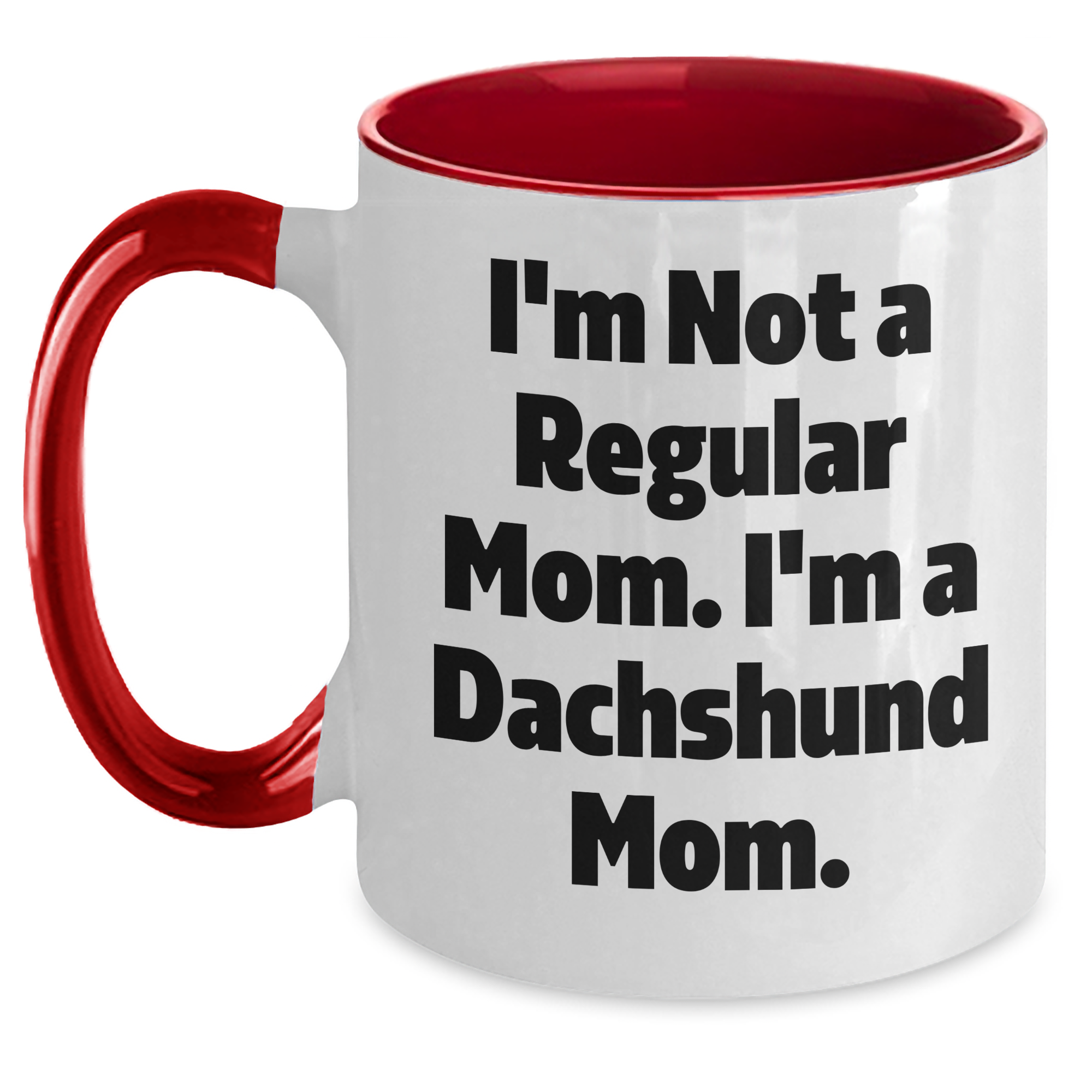 Dachshund Mom Funny Two Tone Coffee Mug Gifts for Family Friends from Mom to Graduation - Main