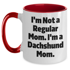 Dachshund Mom Funny Two Tone Coffee Mug Gifts for Family Friends from Mom to Graduation - Main