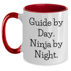 Guide Gifts from Men - Funny Two Tone Coffee Mug, Black and White, Red and White, Navy and White, Pink and White Options - Perfect for Guide Enthusiasts, Father's Day Unique Gifts - Main