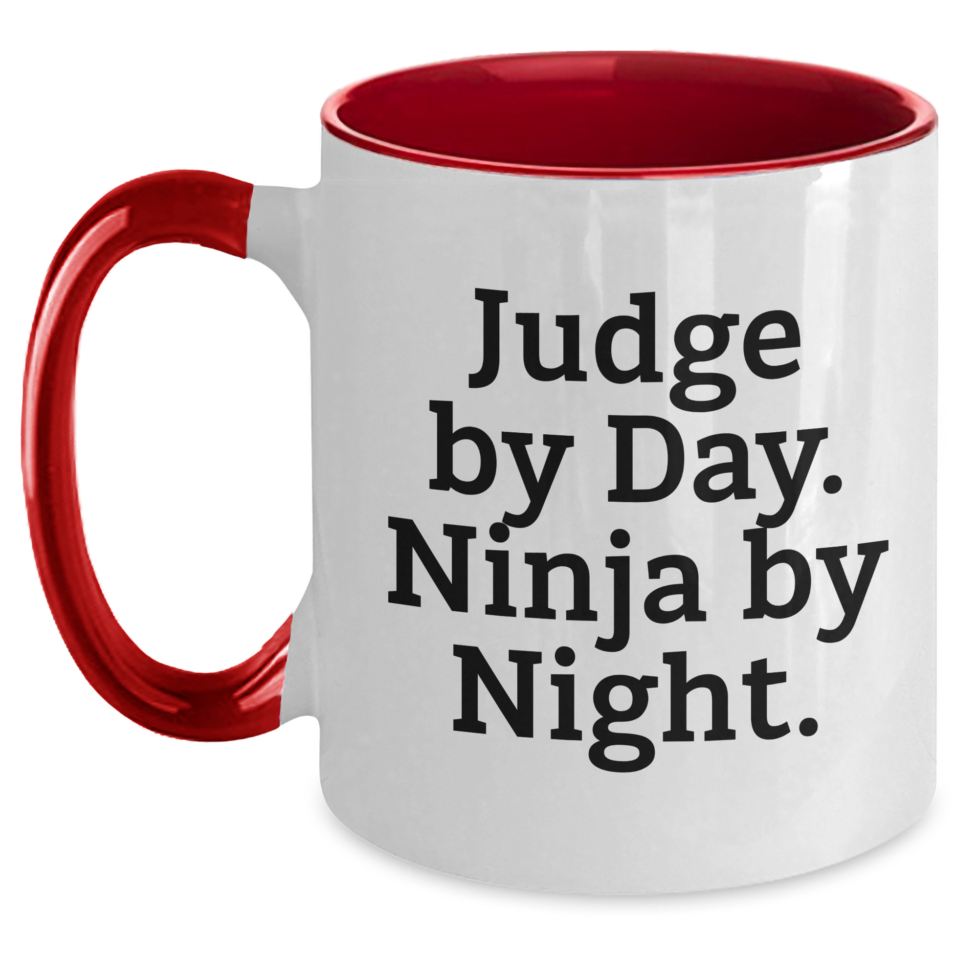Judge Gifts from Men, Unique Judge By Day. Ninja By Night. Two Tone Coffee Mugs for Father's Day, Funny Judge Quote - Main