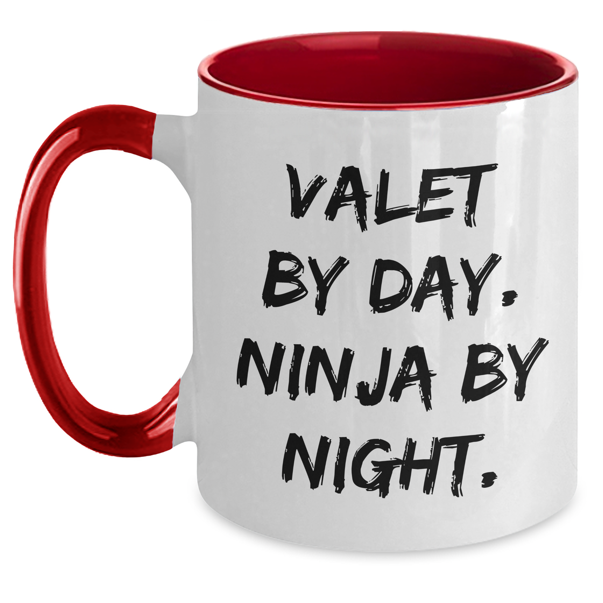 Valet By Day Ninja By Night Two Tone Coffee Mug Funny Graduation Gifts for Men from Friends - Main