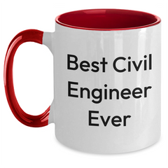 Funny Civil Engineer Gifts from Friends and Family - Best Civil Engineer Ever Two Tone Coffee Mug with Graduation Quote, 11oz Ceramic Mug - Main