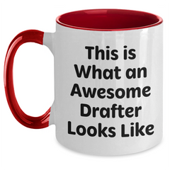 Funny Drafter Gifts, This Is What An Awesome Drafter Looks Like, Two Tone Coffee Mug for Men, Unique Father's Day Unique Gifts from Friends, Family, Coworkers - Main