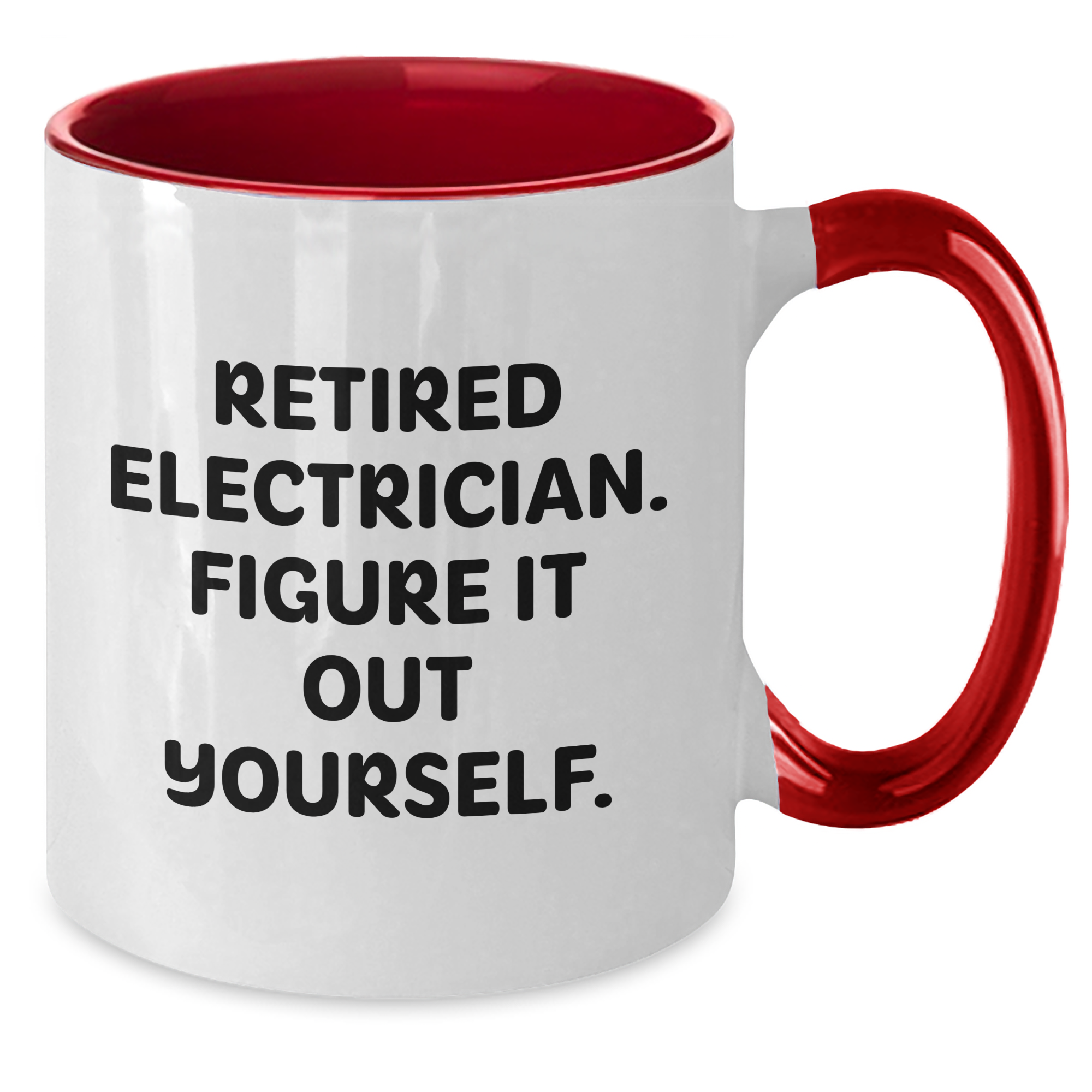Funny Electrician Gifts for Men - Retirement Quote 'Figure It Out Yourself' Two Tone Coffee Mug, Perfect for Electrician Coworkers, Friends, or Family Graduation Unique Gifts - Additional