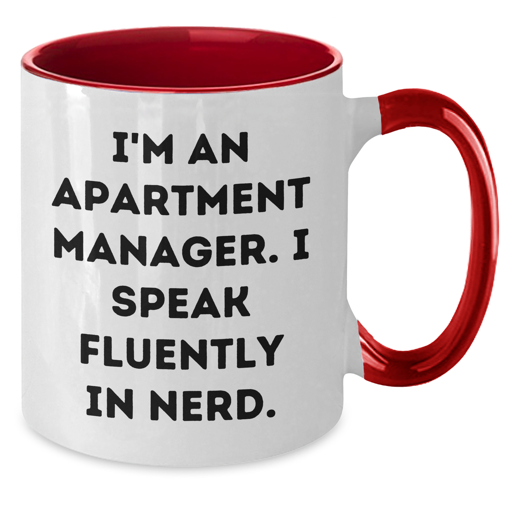 Funny Apartment Manager Gifts - I Speak Fluently In genius Quote Two Tone Coffee Mug for Dad's Day from Family - Additional