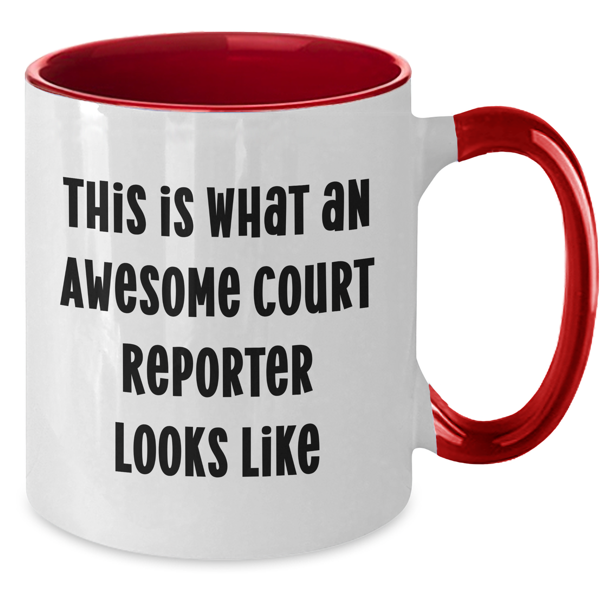 Funny Court Reporter Gifts, 'This Is What An Awesome Court Reporter Looks Like' Two Tone Coffee Mug, Gifts from Friends to Court Reporter, Unique Father's Day Unique Gifts - Additional