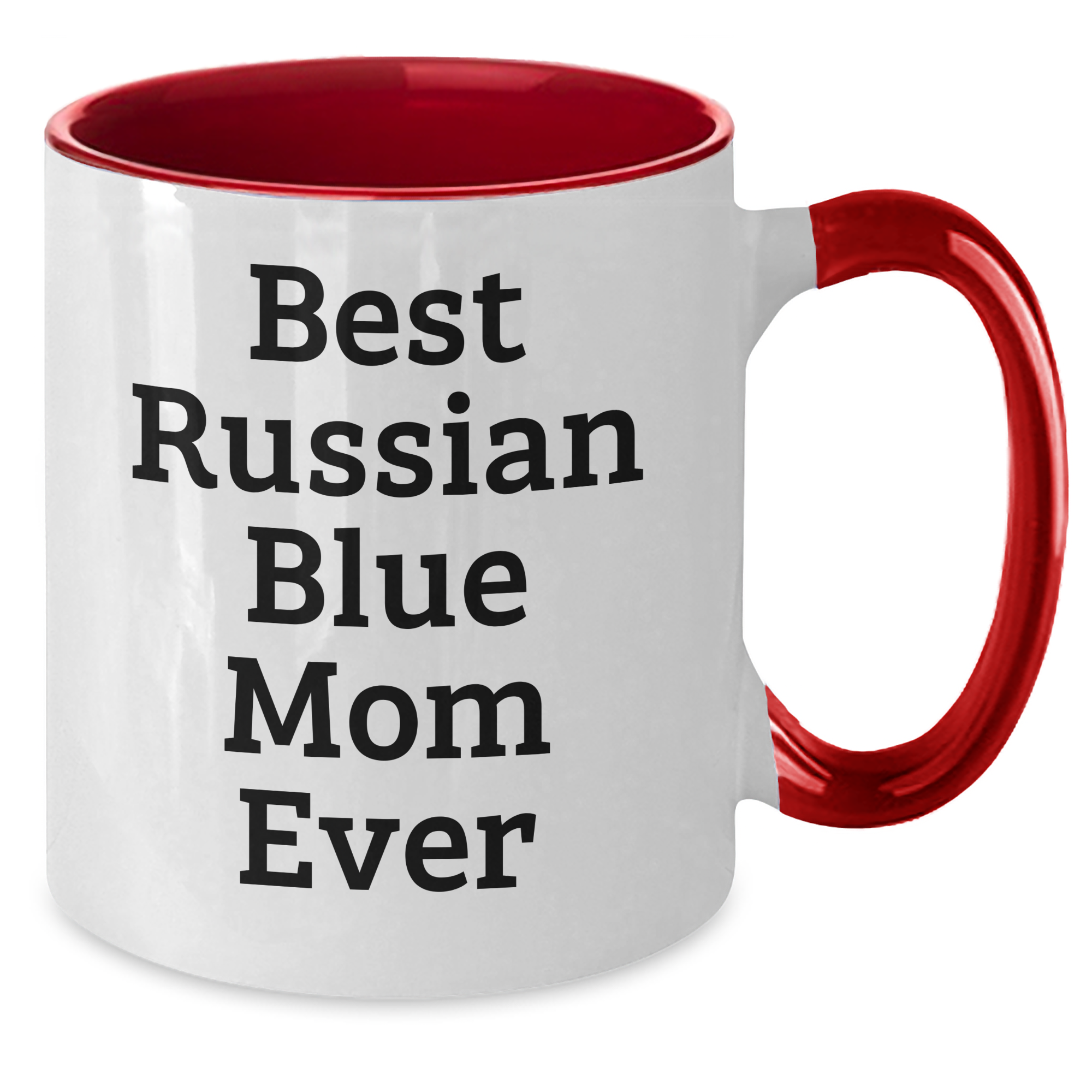 Funny Russian Blue Cat Mom Gifts from Dad to His Little Russian Blue Cat on Father's Day, Two-Tone Coffee Mug with Cute Quote - Additional