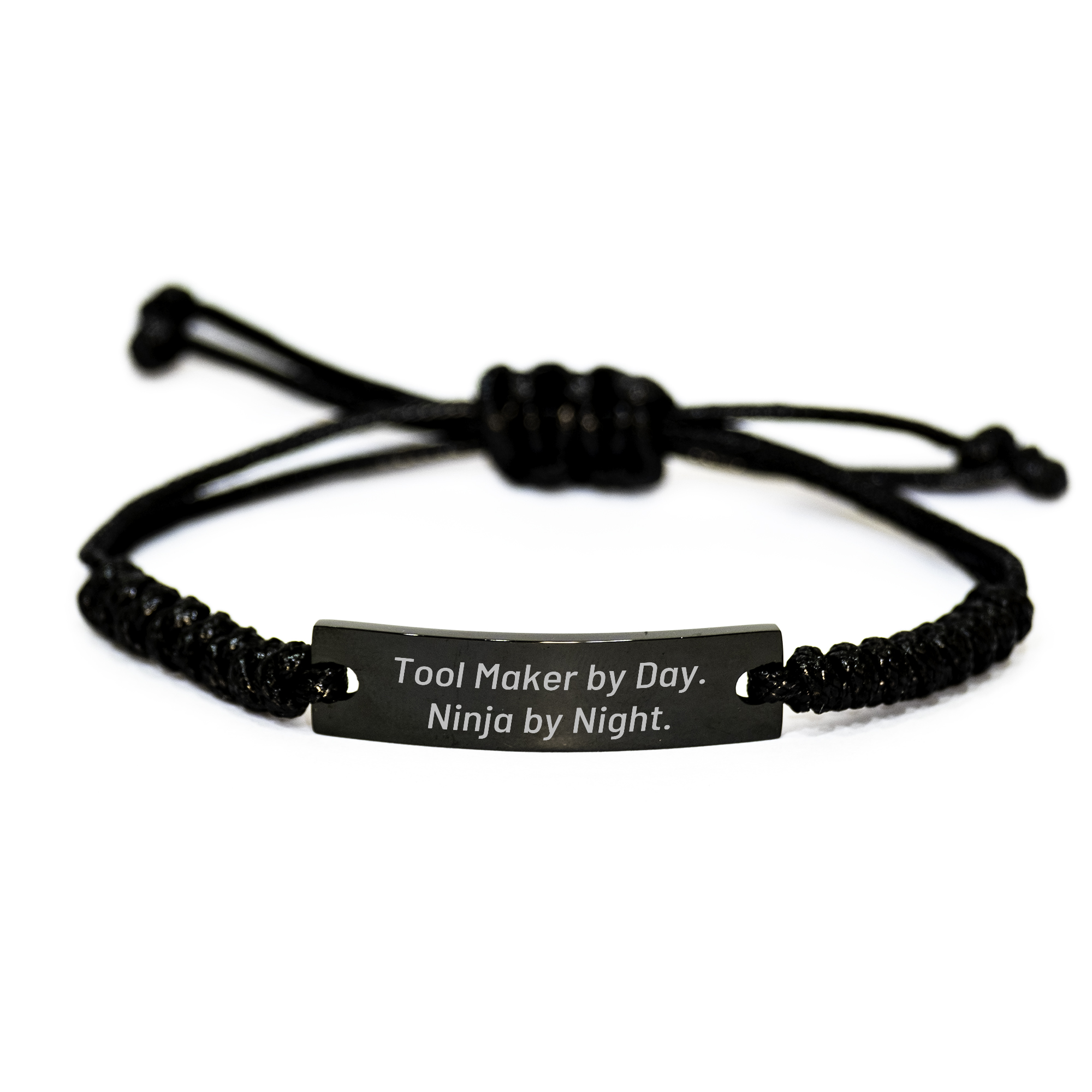 Tool Maker's Ninja Gift - Adjustable Rope Bracelet for Men, Women, Coworkers, Family - Inspirational Quote 'Tool Maker By Day. Ninja By Night.' - Graduation Unique Gifts from Friends - Image 1