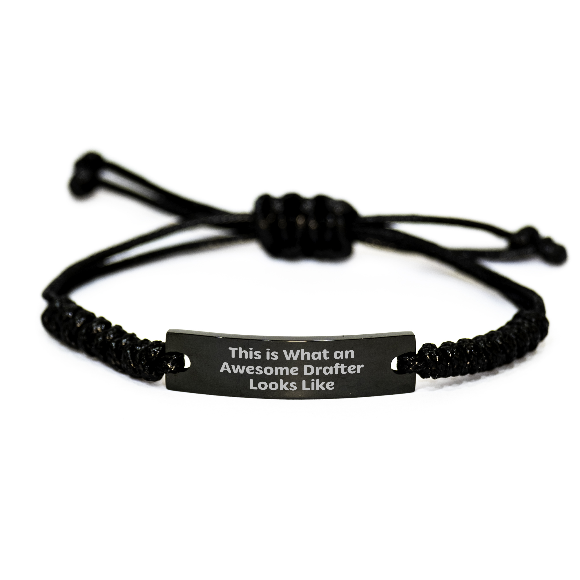 'This Is What An Awesome Drafter Looks Like' Black Adjustable Rope Bracelet Gifts from Family to Awesome Drafters on Father's Day - Image 1