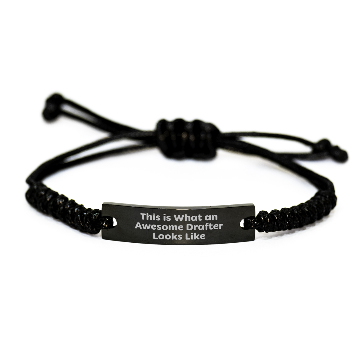 'This Is What An Awesome Drafter Looks Like' Black Adjustable Rope Bracelet Gifts from Family to Awesome Drafters on Father's Day - Image 1