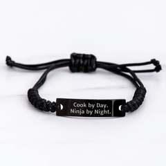 Cook by Day Ninja by Night Rope Bracelet Funny Graduation Gifts from Family to Cook Enthusiasts - Image 3