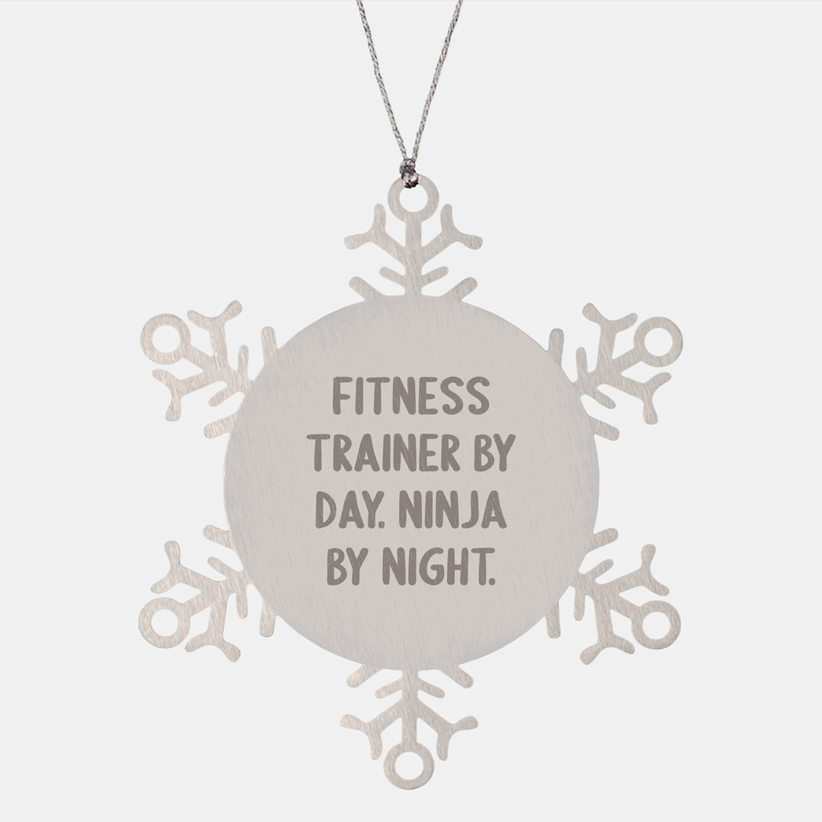Fitness Trainer Gifts - Funny Quote Snowflake Ornament, Gifts from Friends for Fitness Trainers, 3.14 inches - Image 1