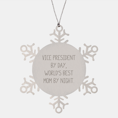 Vice President Snowflake Ornament, Funny Quote, Gifts for Men, Women, Friends, Family, Gifts from Coworkers, Holiday Christmas Unique Presents - Image 1