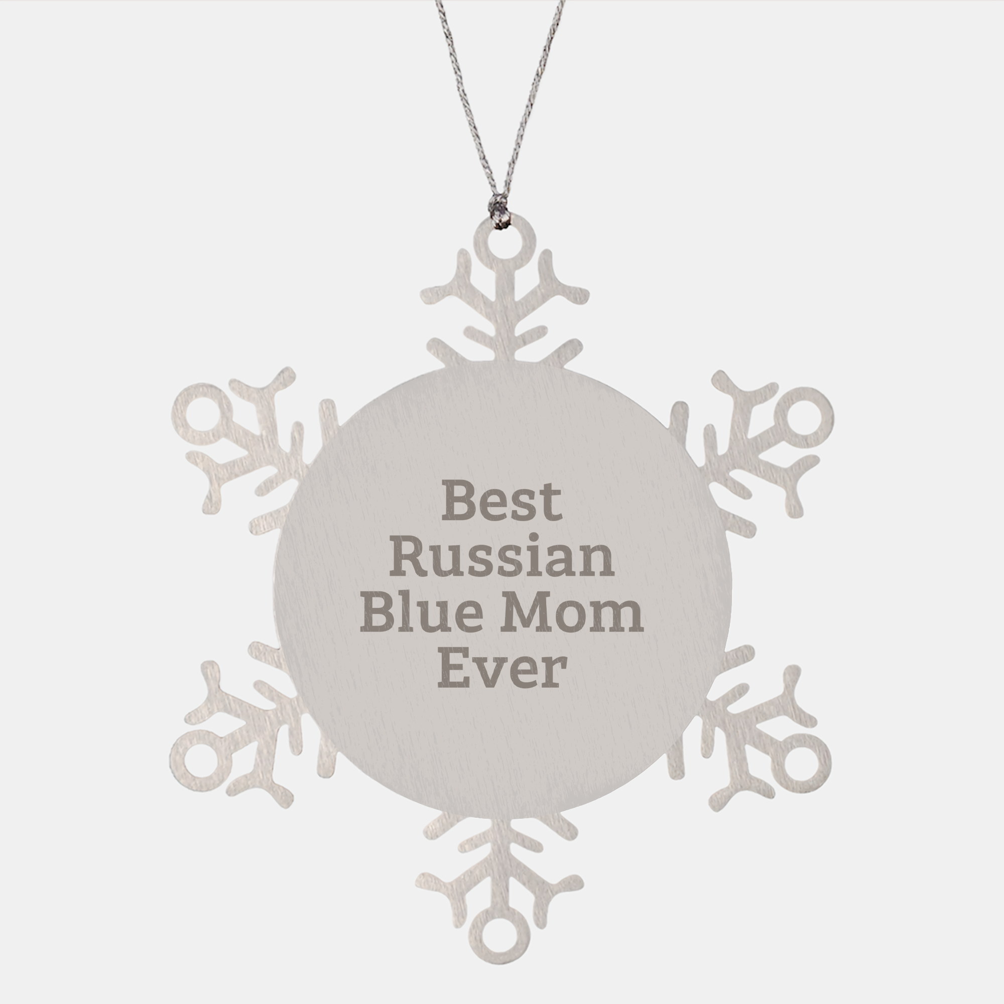 Funny Russian Blue Cat Mom Snowflake Ornament Gifts from Women to Family for Christmas - Image 1