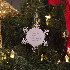 'geniusy' Civil Engineer Snowflake Ornament, Gifts from Friends and Family for Him, Funny Christmas Ornament for Civil Engineer, 3.14 inches in Diameter, Shatterproof, Durable, and Safe - Image 3