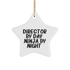 Funny Director Star Ornament, 'Director By Day. Ninja By Night.' Gifts from Friends for Director - Image 1
