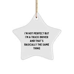 Funny Truck Driver Gifts from Friends for Christmas - Star Ornament - Image 1