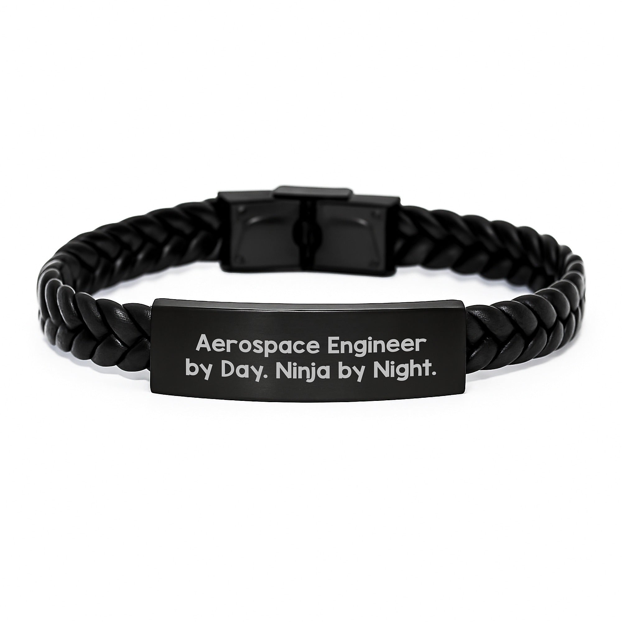 Aerospace Engineer Gifts, Funny Quote Interlaced Leather Bracelet, Gifts from Friends to Aerospace Engineer, Unique Graduation Gifts - Image 1