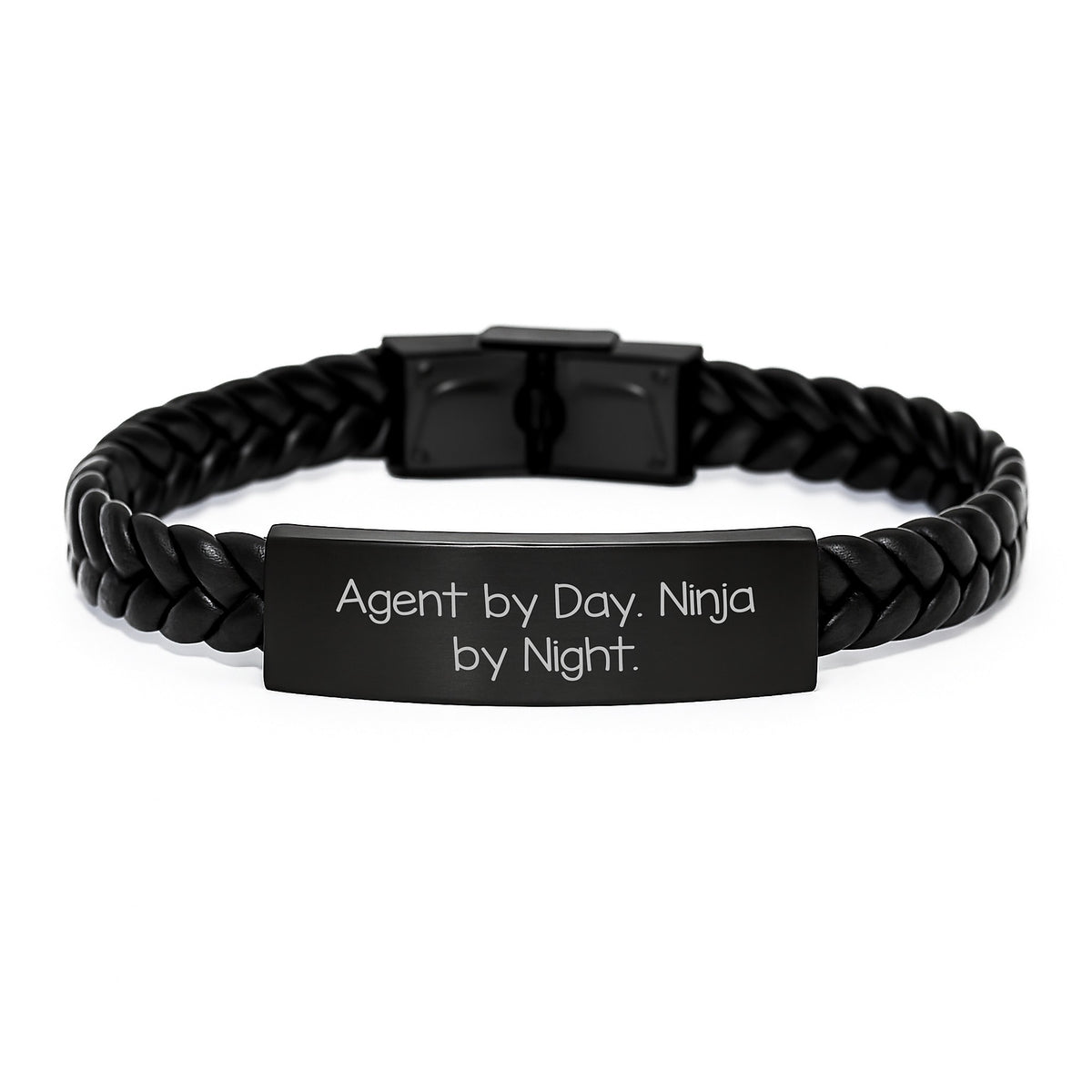 Agent Gifts by Day, Ninja by Night Interlaced Leather Bracelet for Graduation Unique Gifts from Friends - Image 1
