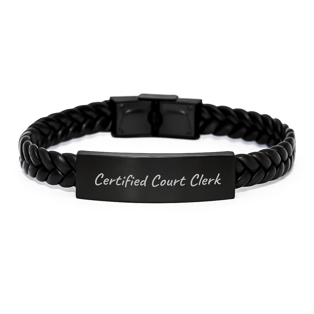 Funny Certified Court Clerk Gifts from Men to Birthday Court Clerk Interlaced Leather Bracelet - Image 1
