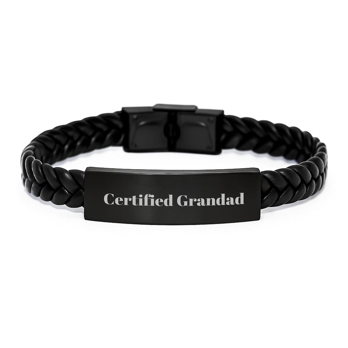 Funny Grandad Gifts, Interlaced Leather Bracelet for Men, 'Certified Grandad' Quote, Perfect Graduation Unique Gifts from Family to Grandad - Image 1