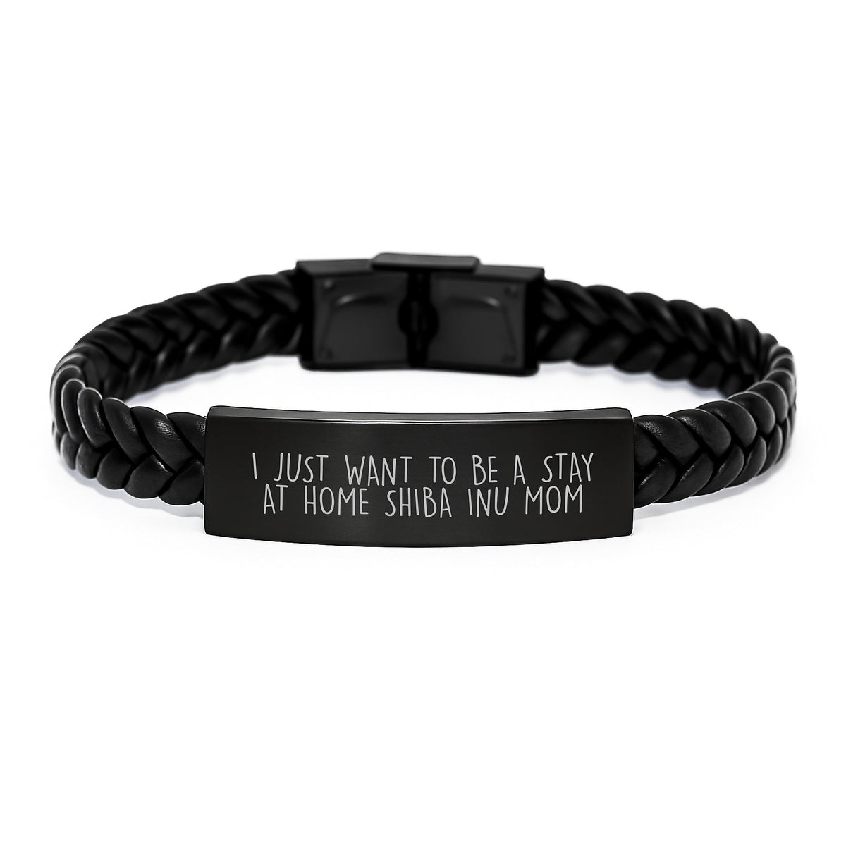 Shiba Inu Dog Mom's Funny Quote Interlaced Leather Bracelet Gifts from Men to Shiba Inu Dog Lovers at Christmas Unique Gifts - Image 1