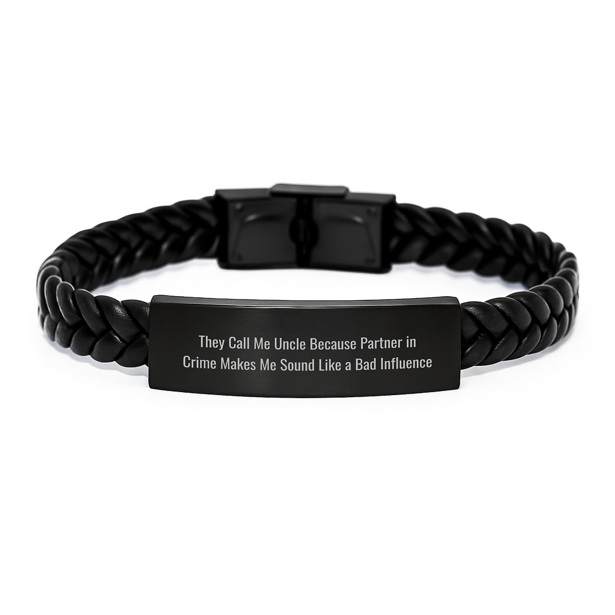 Funny Uncle Gifts from Men, Unique Interlaced Leather Bracelet for Christmas, 'They Call Me Uncle' - Image 1