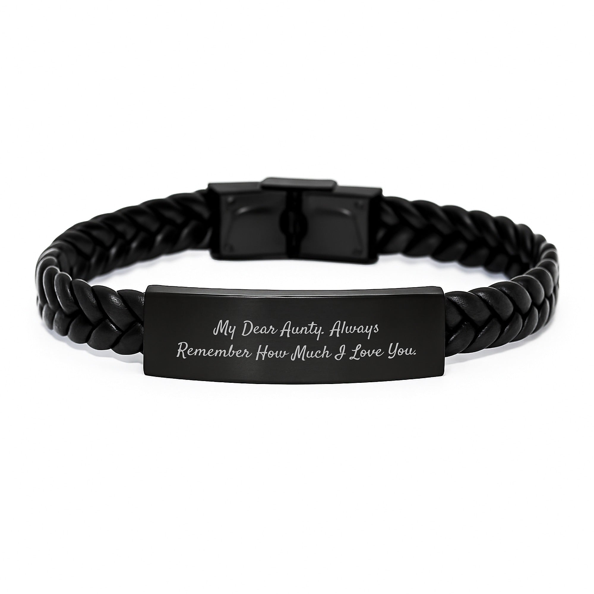Funny Aunty Interlaced Leather Bracelet Gifts from Men to Aunty on Birthday, My Dear Aunty. Always Remember How Much I Love You. - Image 1