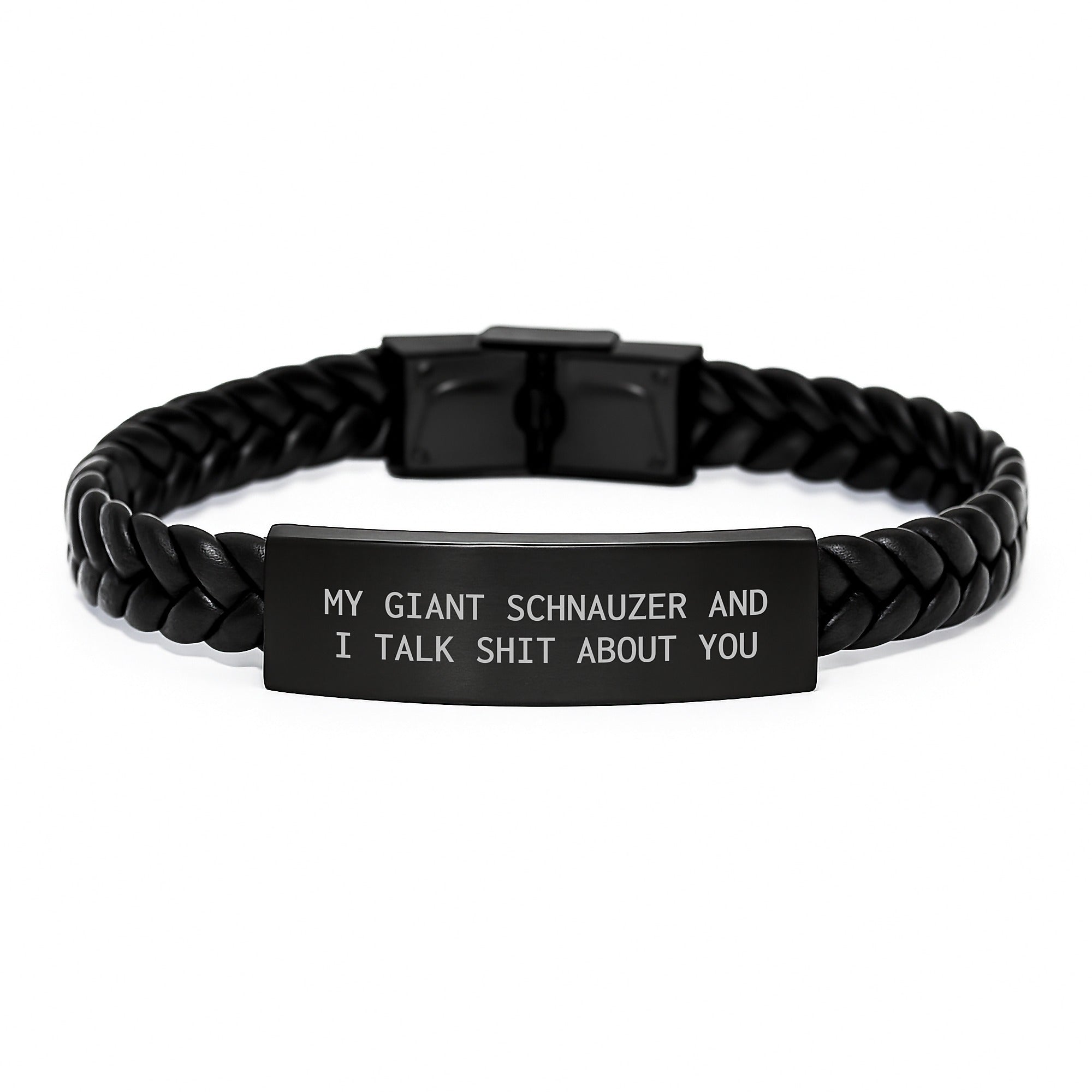 Funny Giant Schnauzer Dog Gifts, Birthday Unique Interlaced Leather Bracelet, Gifts from Friends for Family - Image 1