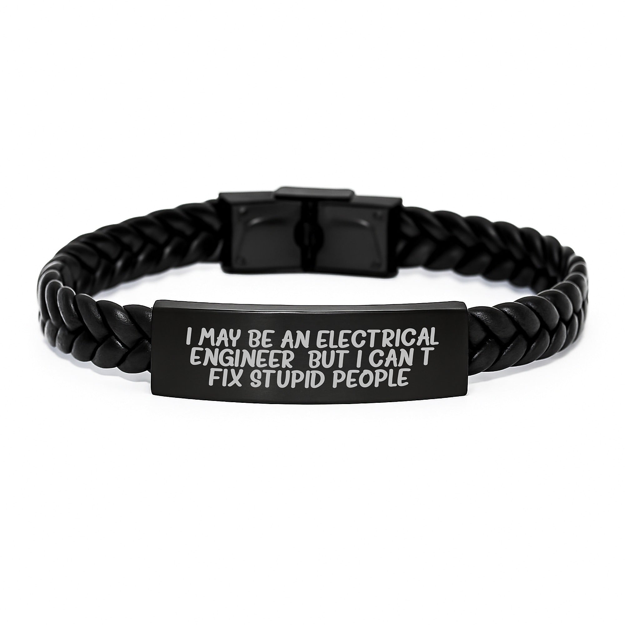 Funny Electrical Engineer Quotes Interlaced Leather Bracelet Gifts from Men to Electrical Engineer Friends - Image 1