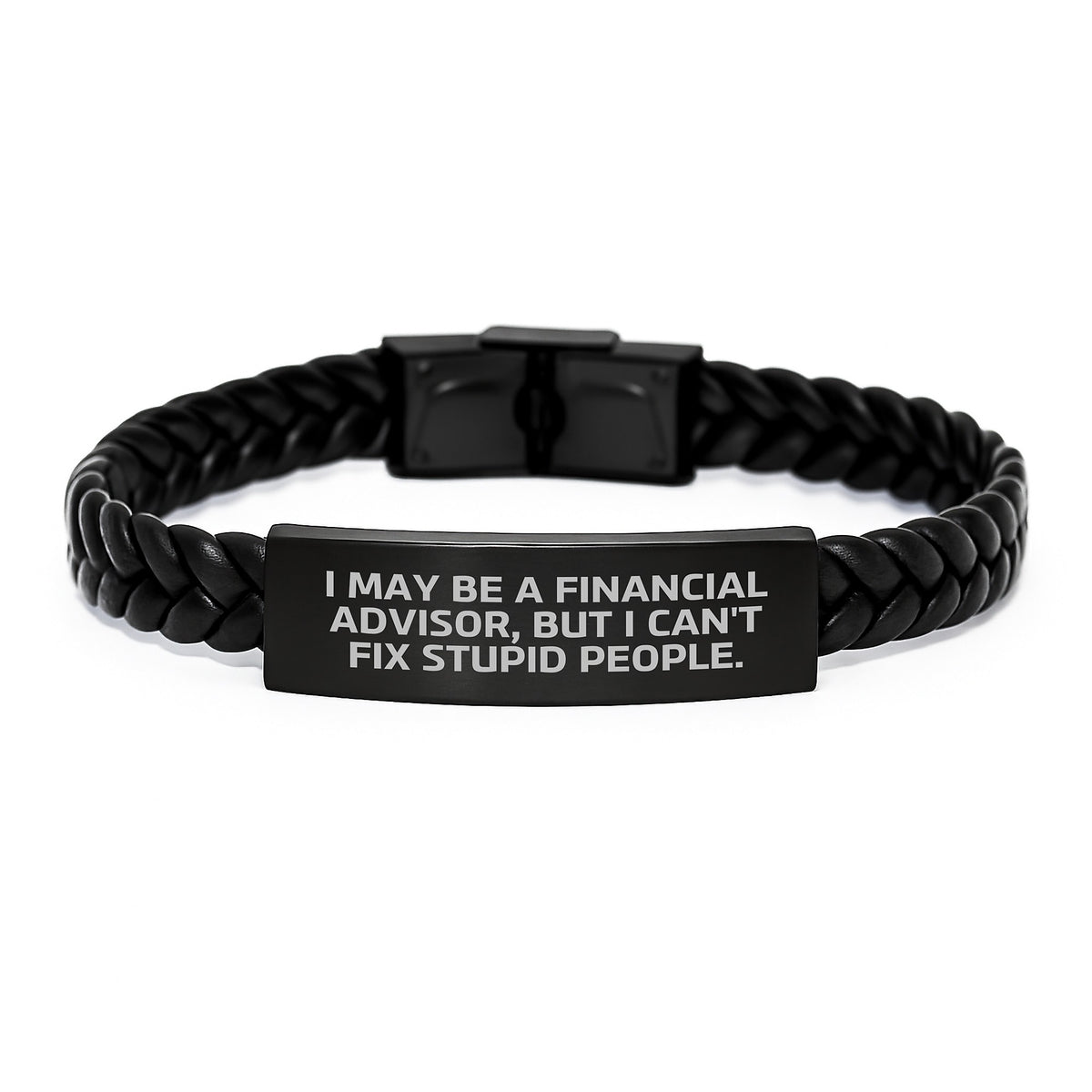 Funny Financial Advisor Gifts, Interlaced Leather Bracelet for Men and Women, Valentine's Unique Gifts from Husband to Wife - Image 1