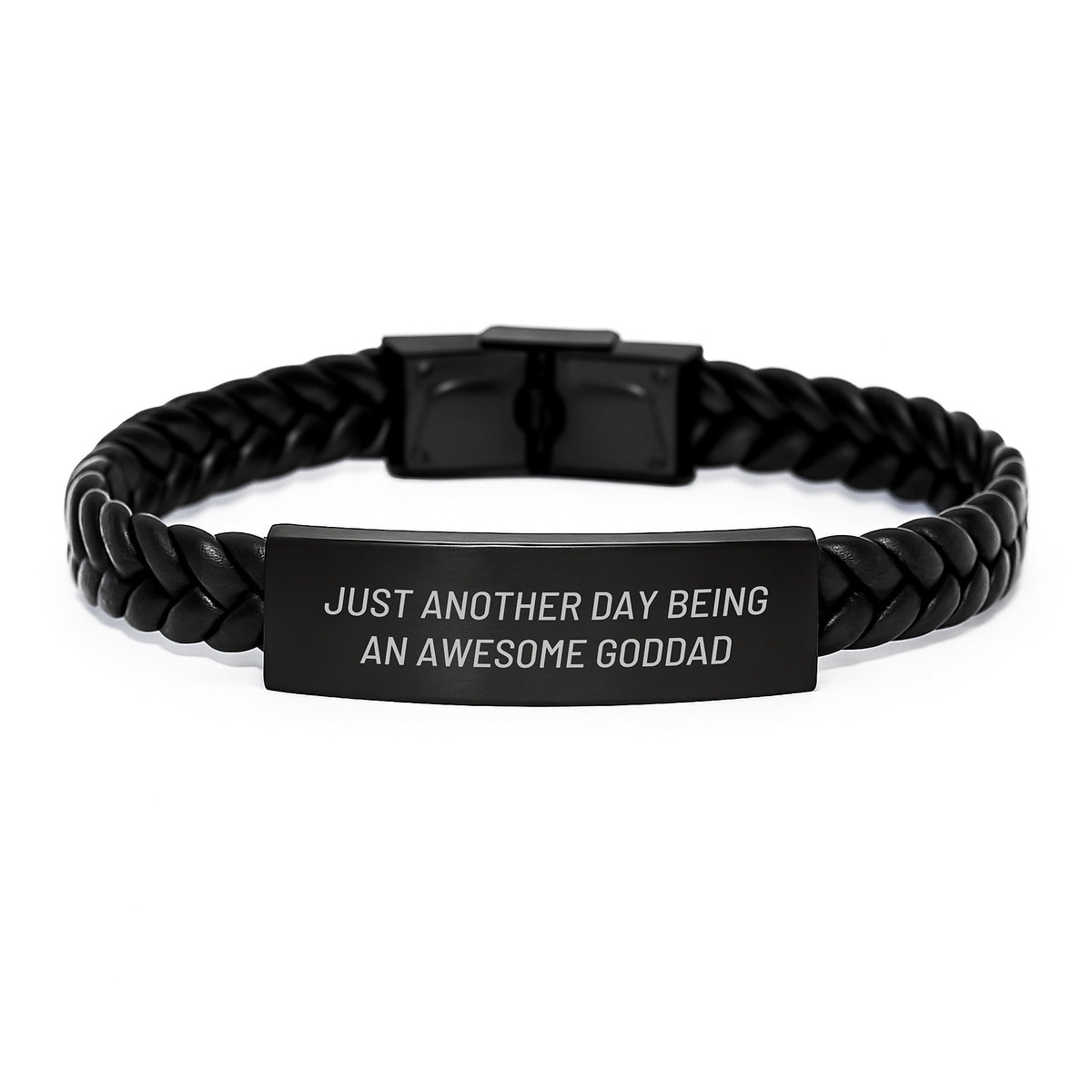 Awesome Goddad Gifts, Funny Quote, Interlaced Leather Bracelets for Men, Christmas Unique Gifts from Family - Image 1