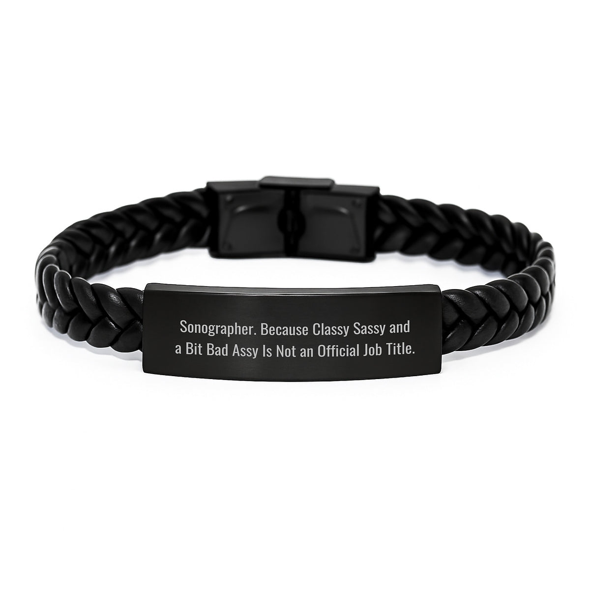 Sonographer Gifts, Funny Quote Interlaced Leather Bracelet, Christmas Unique Gifts from Friends to Sonographer - Image 1
