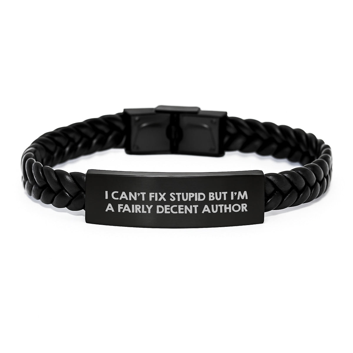 Funny Author Gifts from Men to Women Friends Coworkers - I'm A Fairly Decent Author Interlaced Leather Bracelet, Christmas Unique Gifts for Author, Author - Image 1