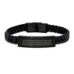 Aerospace Engineer Gifts, Inspirational Quote Interlaced Leather Bracelet, Graduation Unique Gifts from Friends to Family - Image 1