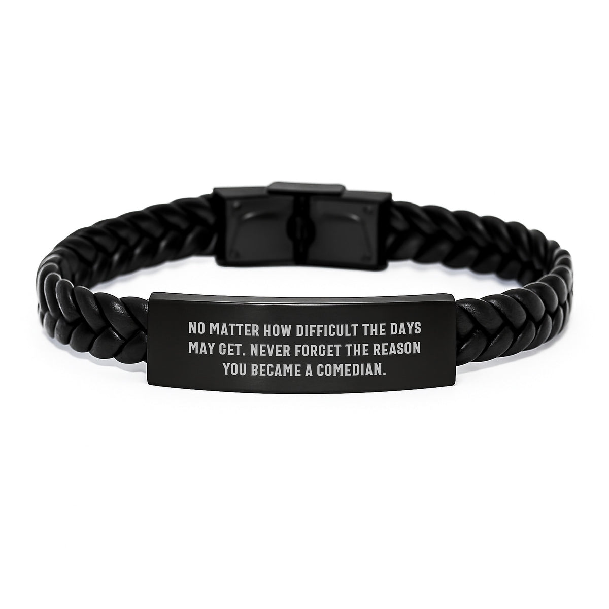 Funny Quote Comedian Gifts for Men Christmas Unique Interlaced Leather Bracelet from Friends - Image 1