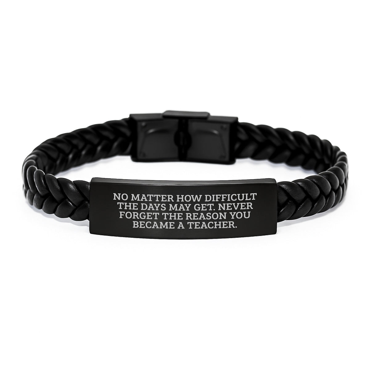 Inspirational Teacher Gifts from Friends, Gifts for Teachers, Interlaced Leather Bracelet, Never Forget Reason You Became Teacher, Graduation Unique Gifts - Image 1