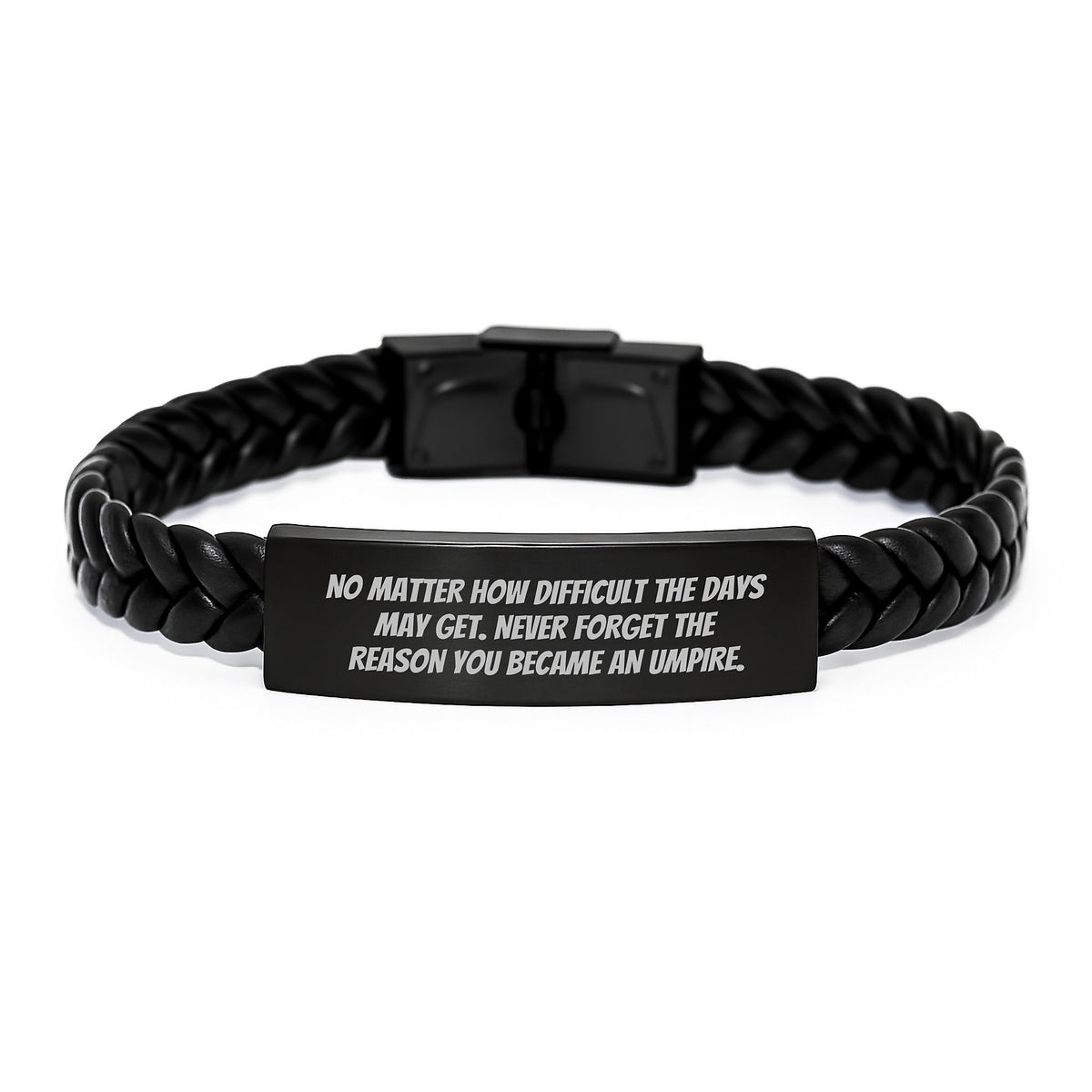 Christmas Umpire Inspirational Interlaced Leather Bracelet Gifts for Umpire Men from Friends - Never Forget The Reason You Became An Umpire - Image 1