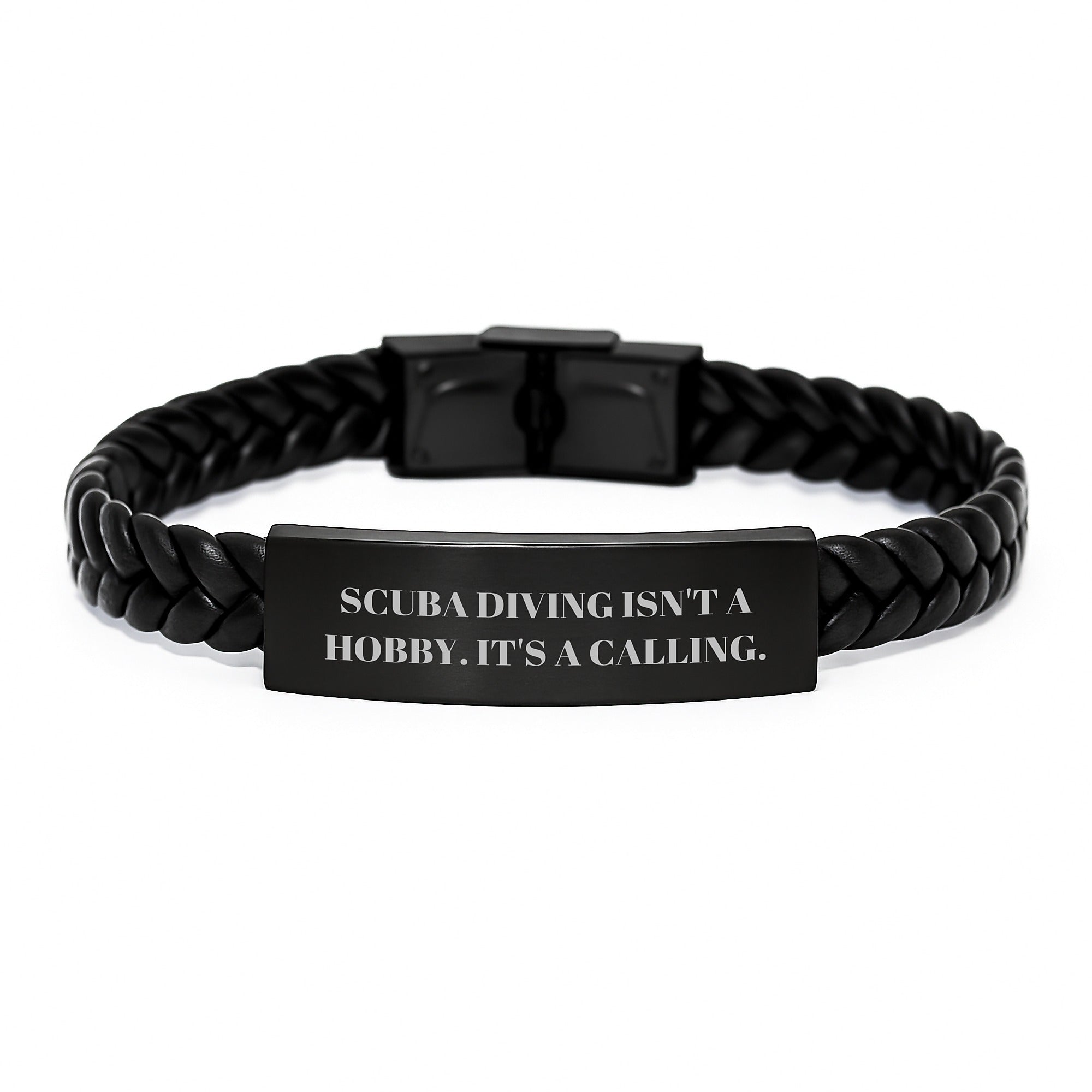 Scuba Diving Inspirational Gifts from Friends for Men Interlaced Leather Bracelets, Quotes 'Scuba Diving Isn't A Hobby. It's A Calling.' for Graduation Unique Gifts - Image 1
