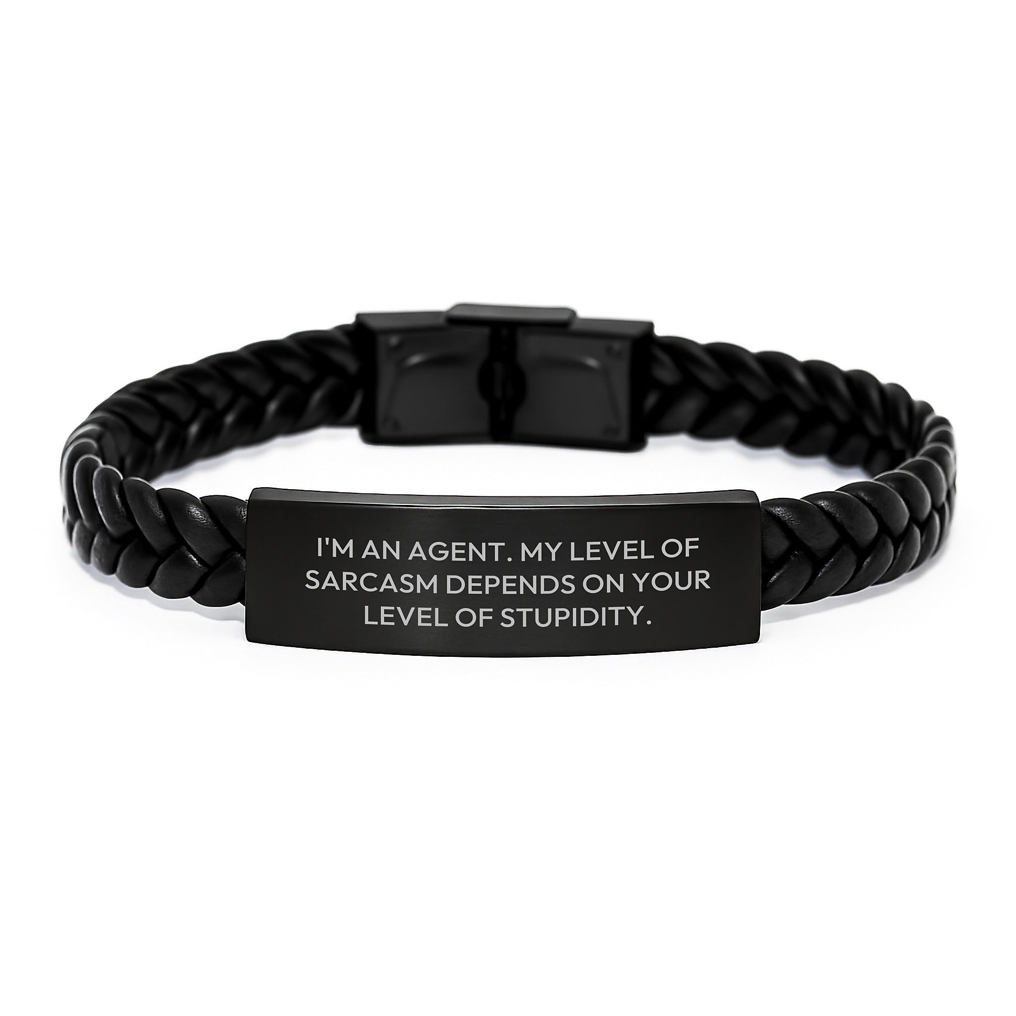 Agent Gifts, Funny Quote Interlaced Leather Bracelte for Graduation, Gifts from Men to Agent, Unique Agent Gifts for Men, Women, Friends, Coworkers, Family - Image 1