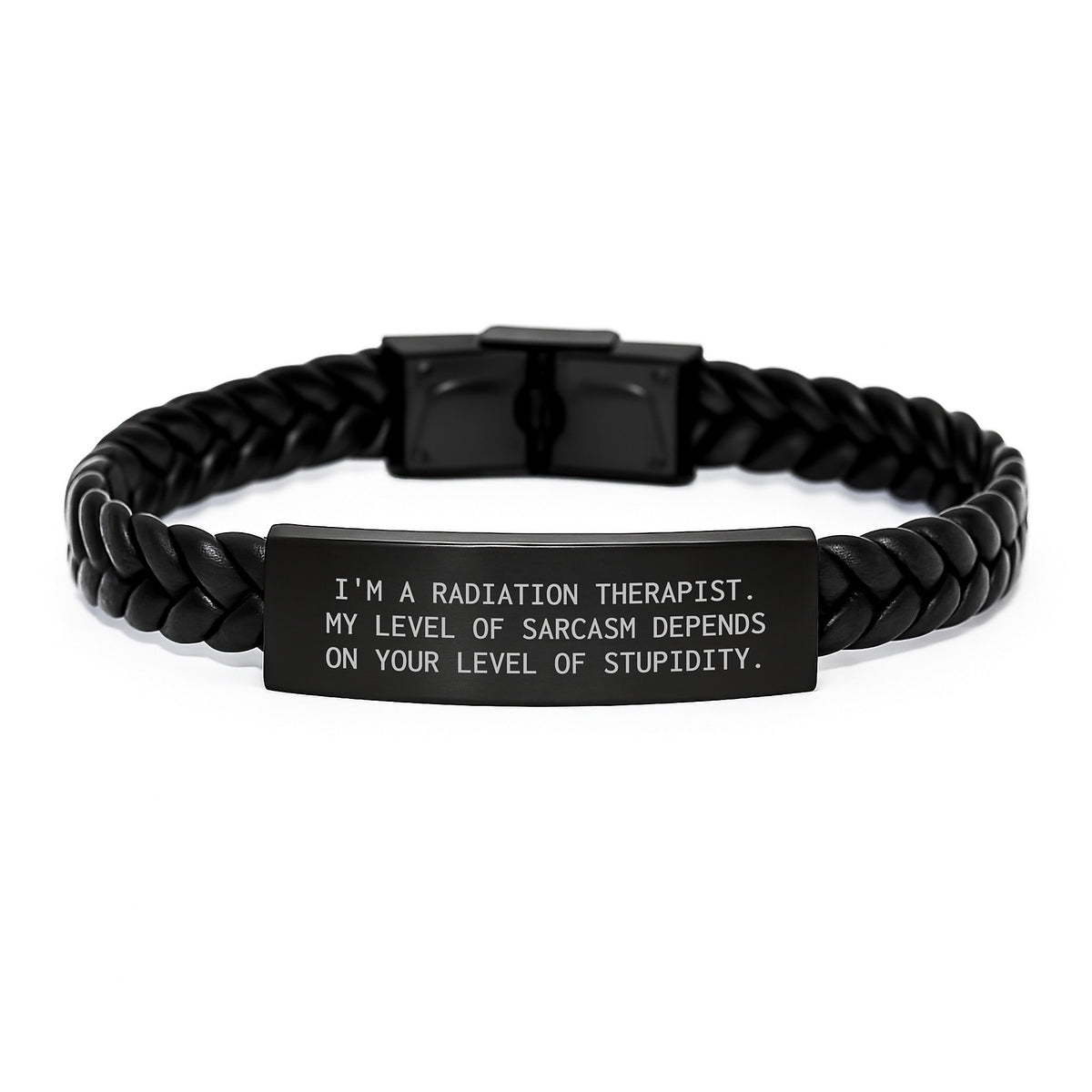 Radiation Therapist Gifts, Funny Quote Interlaced Leather Bracelet, Gifts from Friends for Radiation Therapist Graduation, Unique Men's Accessories - Image 1